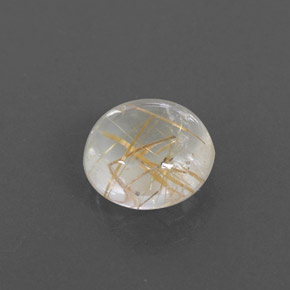 Quarzo rutilato naturale giallo da 1,78 ct, taglio rotondo, trasparente