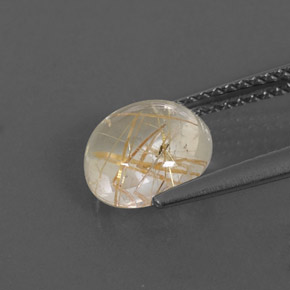 Quarzo rutilato naturale giallo da 1,78 ct, taglio rotondo, trasparente