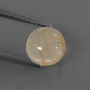 Quarzo rutilato naturale giallo da 1,72 ct, taglio rotondo, trasparente