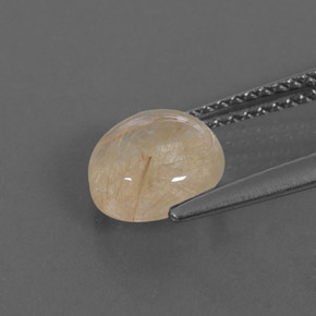 Quarzo rutilato naturale giallo da 1,72 ct, taglio rotondo, trasparente