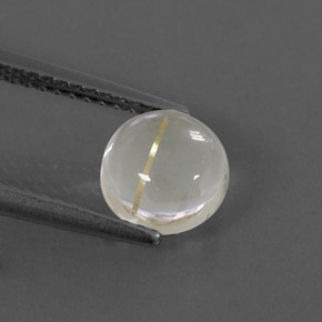 Quarzo rutilato naturale giallo da 1,57 ct, taglio rotondo, trasparente