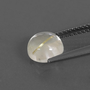 Quarzo rutilato naturale giallo da 1,57 ct, taglio rotondo, trasparente