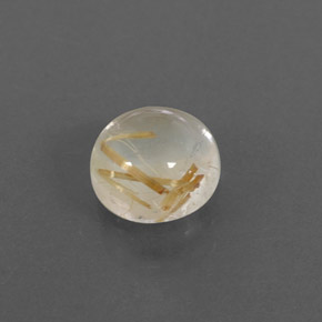 Quarzo rutilato naturale giallo da 1,66 ct, taglio rotondo, trasparente