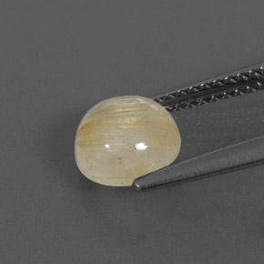 Quarzo rutilato naturale giallo da 1,50 ct, taglio rotondo, trasparente