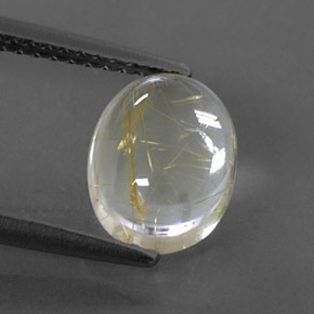 Quarzo rutilato naturale giallo da 2,04 ct, taglio ovale, trasparente