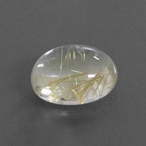 Quarzo rutilato naturale giallo da 2,04 ct, taglio ovale, trasparente