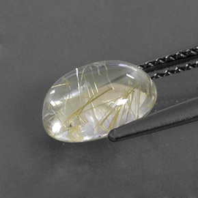 Quarzo rutilato naturale giallo da 2,04 ct, taglio ovale, trasparente