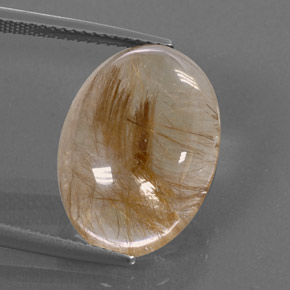 Quarzo rutilato naturale giallo da 14,50 ct, taglio ovale, trasparente