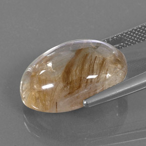 Quarzo rutilato naturale giallo da 14,50 ct, taglio ovale, trasparente