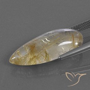 Quarzo rutilo Marrone Dorato Molto Chiaro naturale da 13.10 ct, Forma a pera, Trasparente