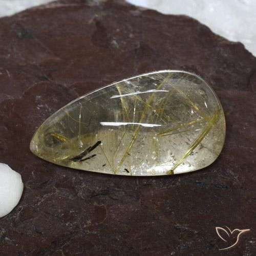 Quarzo rutilo Marrone Dorato Molto Chiaro naturale da 20.18 ct, Forma a pera, Trasparente