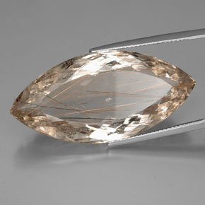 Quarzo rutilato naturale giallo da 46,12 ct, marchesa, trasparente
