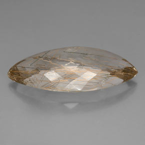 Quarzo rutilato naturale giallo da 46,12 ct, marchesa, trasparente