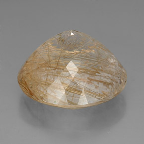 Quarzo rutilato naturale giallo da 88,29 ct, taglio rotondo, trasparente