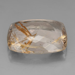 Quarzo rutilato naturale giallo da 64,50 ct, taglio a cuscino, trasparente