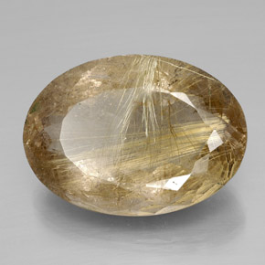 Quarzo rutilato naturale oro da 66,47 ct, taglio ovale, trasparente