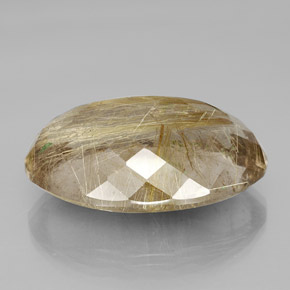 Quarzo rutilato naturale oro da 66,47 ct, taglio ovale, trasparente