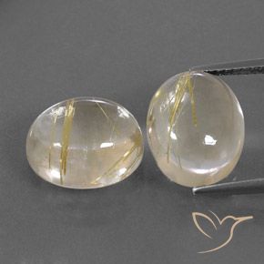 10.86ctw Naturale Giallo chiaro Quarzo rutilo, Ovale, Trasparente