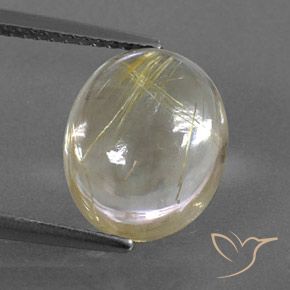 5.04ct Naturale Giallo pallido Quarzo rutilo, Ovale, Trasparente