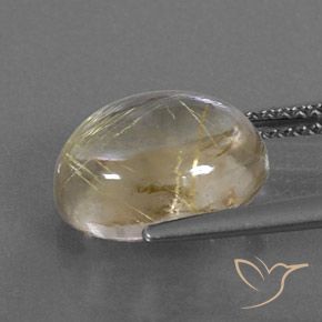 Quarzo rutilo Giallo pallido naturale da 5.04 ct, Ovale, Trasparente