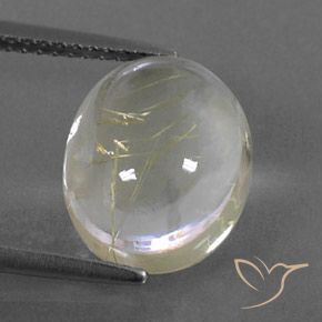 5.43ct Naturale Giallo terroso Quarzo rutilo, Ovale, Trasparente
