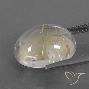 Quarzo rutilo Giallo terroso naturale da 5.43 ct, Ovale, Trasparente