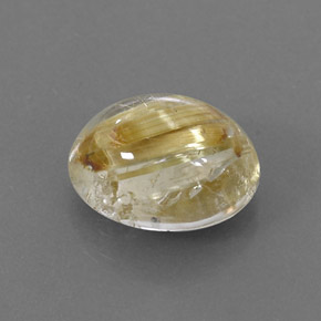 Quarzo rutilato naturale giallo da 4,46 ct, taglio ovale, trasparente