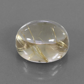 Quarzo rutilato naturale giallo da 7,12 ct, taglio ovale, trasparente