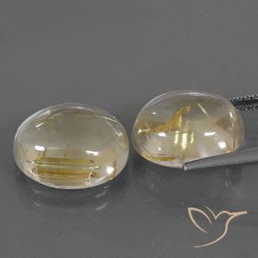 Gemme di Quarzo rutilo Giallo chiaro naturale da 10.69 ct, Ovale, Trasparente