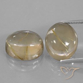 13.34ctw Naturale Giallo pallido Quarzo rutilo, Ovale, Trasparente