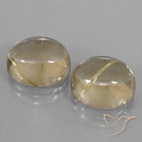 Gemme di Quarzo rutilo Giallo pallido naturale da 13.34 ct, Ovale, Trasparente