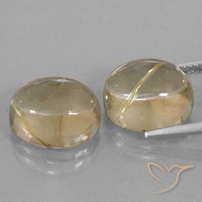 Gemme di Quarzo rutilo Giallo pallido naturale da 13.34 ct, Ovale, Trasparente