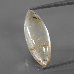 Quarzo rutilato naturale giallo da 10,87 ct, marchesa, trasparente