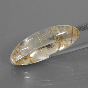 Quarzo rutilato naturale giallo da 10,87 ct, marchesa, trasparente