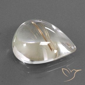Quarzo rutilo Giallo chiaro naturale da 15.33 ct, Forma a pera, Trasparente