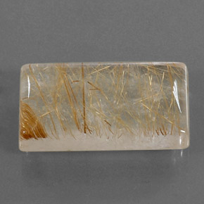 Quarzo rutilato naturale giallo da 29,39 ct, baguette, trasparente