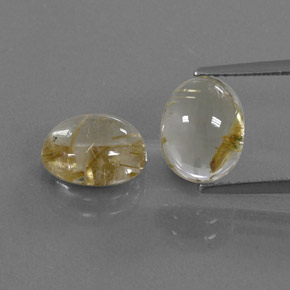 Quarzo rutilato naturale oro da  ct, taglio ovale, trasparente