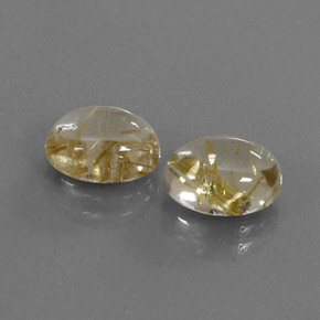 Quarzo rutilato naturale oro da  ct, taglio ovale, trasparente