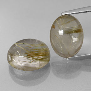 Quarzo rutilato naturale oro da  ct, taglio ovale, trasparente