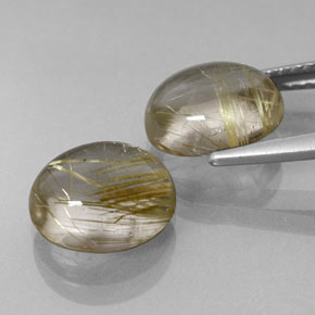 Quarzo rutilato naturale oro da  ct, taglio ovale, trasparente