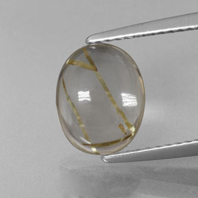 Quarzo rutilato naturale giallo da 2,66 ct, taglio ovale, trasparente