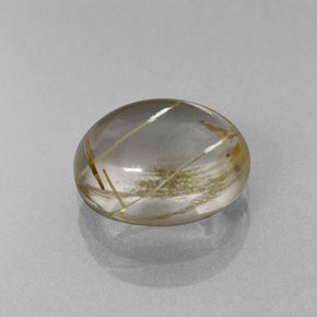 Quarzo rutilato naturale giallo da 2,66 ct, taglio ovale, trasparente