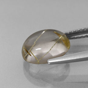 Quarzo rutilato naturale giallo da 2,66 ct, taglio ovale, trasparente