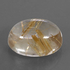 Quarzo rutilato naturale giallo da 11,37 ct, taglio ovale, trasparente