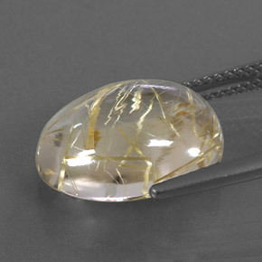 Quarzo rutilato naturale giallo da 7,87 ct, taglio ovale, trasparente