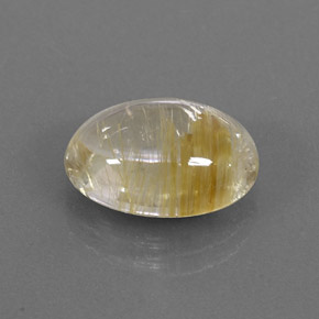 Quarzo rutilato naturale giallo da 5,68 ct, taglio ovale, trasparente