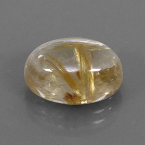 Quarzo rutilato naturale giallo da 7,07 ct, taglio ovale, trasparente