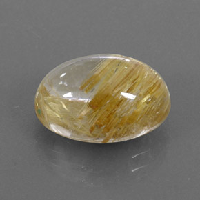 Quarzo rutilato naturale giallo da 6,93 ct, taglio ovale, trasparente