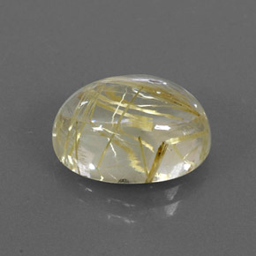 Quarzo rutilato naturale giallo da 7,25 ct, taglio ovale, trasparente