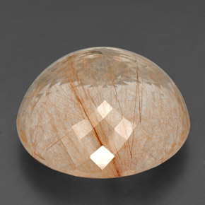 Quarzo rutilato naturale giallo da 129,30 ct, taglio rotondo, trasparente